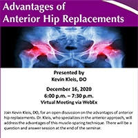 Educational Seminar: Advantages of Anterior Hip Replacements