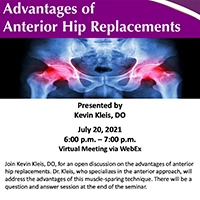 Virtual Educational Seminar: Advantages of Anterior Hip Replacements